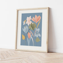 Load image into Gallery viewer, Crocus and Violet Abstract Floral Art Print