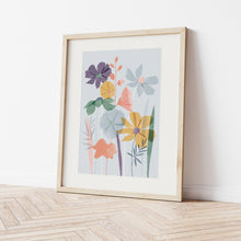 Load image into Gallery viewer, Cosmos and Hollyhock Abstract Floral Art Print
