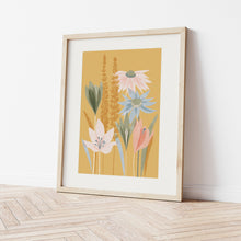 Load image into Gallery viewer, Colchium, Salvia and Rudbekia Abstract Floral Art Print