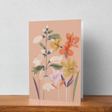 Load image into Gallery viewer, Coral Abstract Floral Art Greeting Card