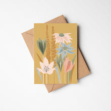 Load image into Gallery viewer, Colchium, Salvia and Rudbekia Abstract Floral Art Greeting Card
