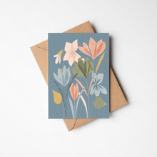 Load image into Gallery viewer, Crocus and Violets Abstract Floral Art Greeting Card