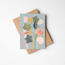 Load image into Gallery viewer, Tulips and Geraniums Abstract Floral Art Greeting Card