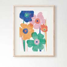 Load image into Gallery viewer, Bold Abstract Floral Art Print Bright