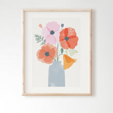 Load image into Gallery viewer, Poppies in Vase Art Print Light