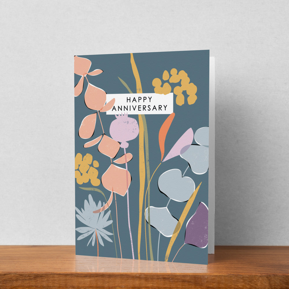 Dried Flower Bouquet Anniversary Card Rachel Mahon Print
