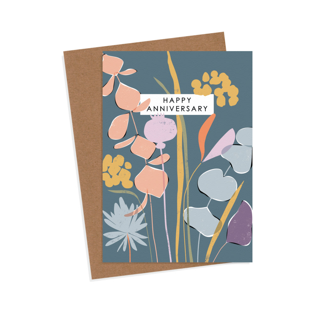 Dried Flower Bouquet Anniversary Card Rachel Mahon Print