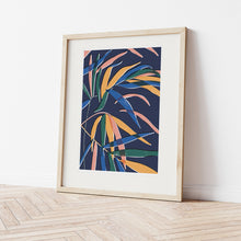 Load image into Gallery viewer, Cascade Palm No. 2 Blue Art Print - Rachel Mahon Print