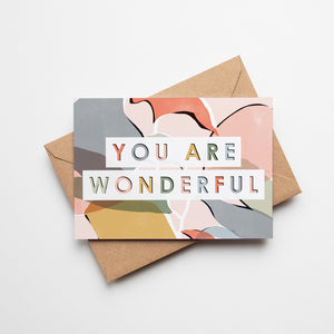 You are Wonderful Typography Card