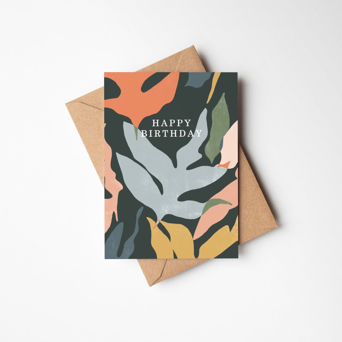 Abstract Leaf Birthday Card