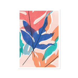 Blue Star Fern Pink Art Print - Rachel Mahon Print