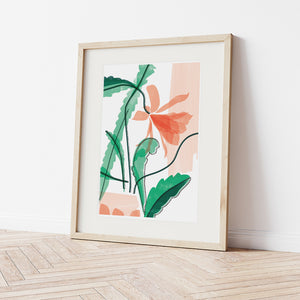 Orchid Cactus Art Print - Rachel Mahon Print